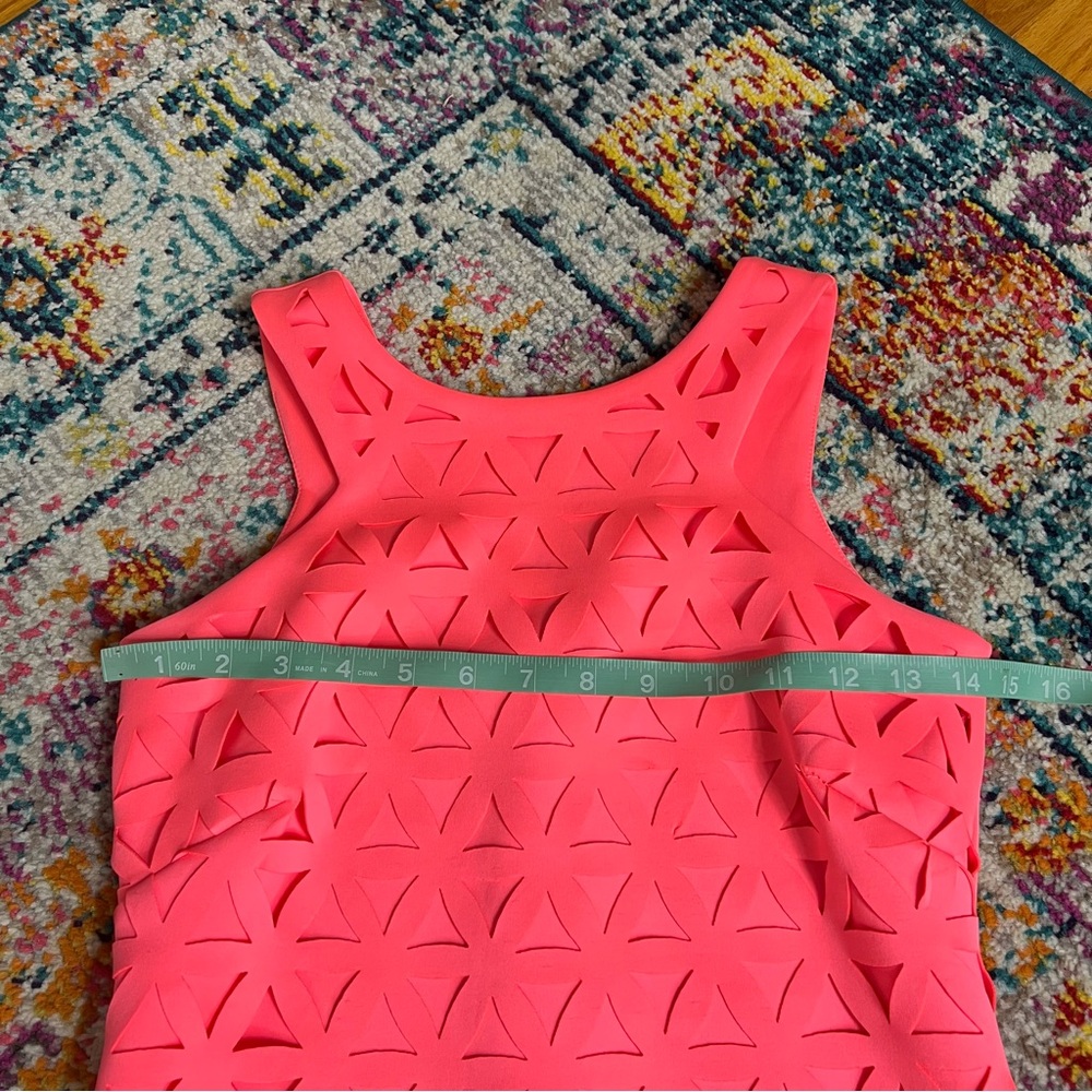 Lilly Pulitzer Vibrant Pink Daisy Laser Cut Geometric Sleeveless Dress XXS - Picture 13 of 16